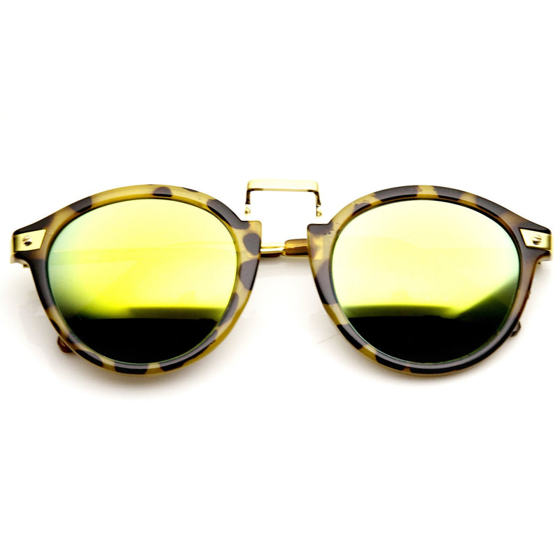 zeroUV Vintage Steampunk Inspired Round Horned Rim Frame Sunglasses 8591 Sunglasses