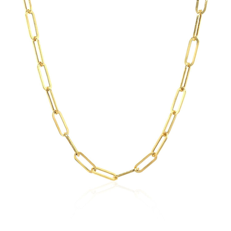Bids.com 14K Yellow Gold Wide Paperclip Chain (3.3mm) Necklaces