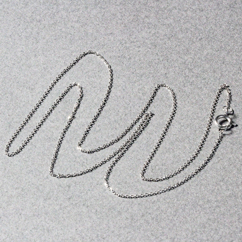 Bids.com 14k White Gold Diamond Cut Cable Link Chain 0.7mm Necklaces