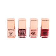 Profusion Cosmetics Crimson Gel Nails – 4-Piece Nail Polish Set with Top Coat Nail Polishes