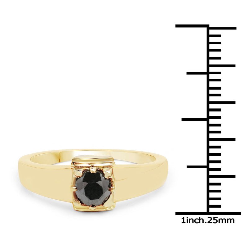 Bids.com 0.50 Carat Genuine Black Diamond .925 Sterling Silver Ring Rings