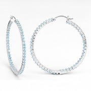 Bids.com 3.60 Carat Genuine Swiss Blue Topaz .925 Sterling Silver Earrings Earrings