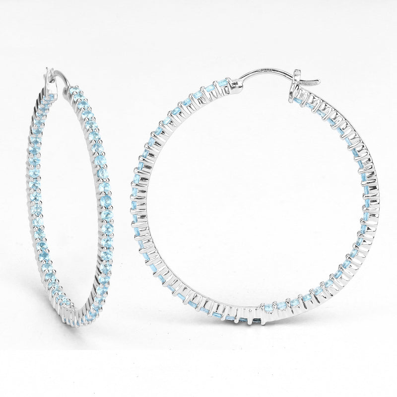 Bids.com 3.60 Carat Genuine Swiss Blue Topaz .925 Sterling Silver Earrings Earrings