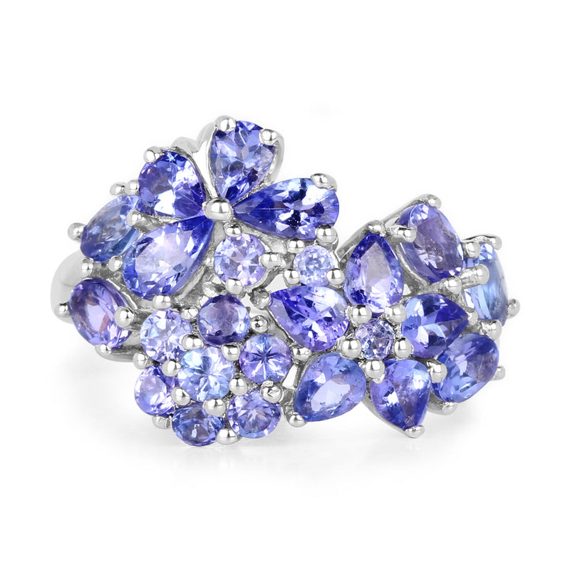 Bids.com 2.88 Carat Genuine Tanzanite .925 Sterling Silver Ring Rings