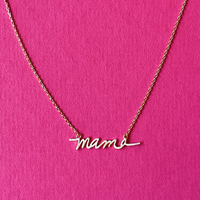 Mama Script Necklace