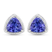 Bids.com 4.24 Carat Genuine Tanzanite 14K White Gold Earrings Earrings