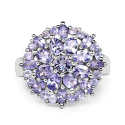 Bids.com 2.79 Carat Genuine Tanzanite .925 Sterling Silver Ring Rings