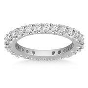 Bids.com 14k White Gold Common Prong Round Diamond Eternity Ring Rings