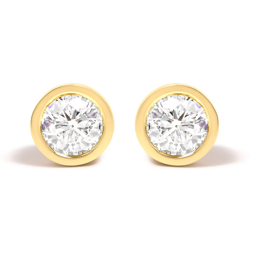 Bids.com 14K White Gold 1.0 Cttw Lab Grown Diamond Screw-Back Classic Bezel Solitaire Stud Earrings (G-H Color, VS2-SI1 Clarity) Earrings