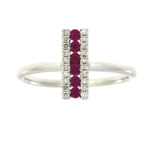Bids.com .30ct Ruby Diamond Ring 14KT White Gold Rings