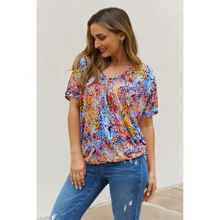 Be Stage Printed Dolman Flowy Top