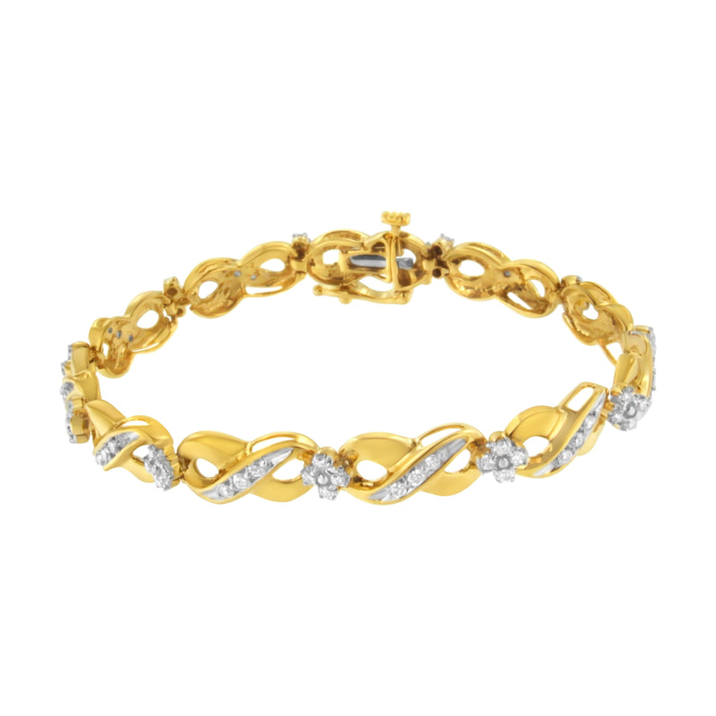 Bids.com 10K Yellow Gold Round-Cut Diamond Infinite Love Bracelet (1.00 cttw, I-J Color, I2-I3 Clarity) Bracelets