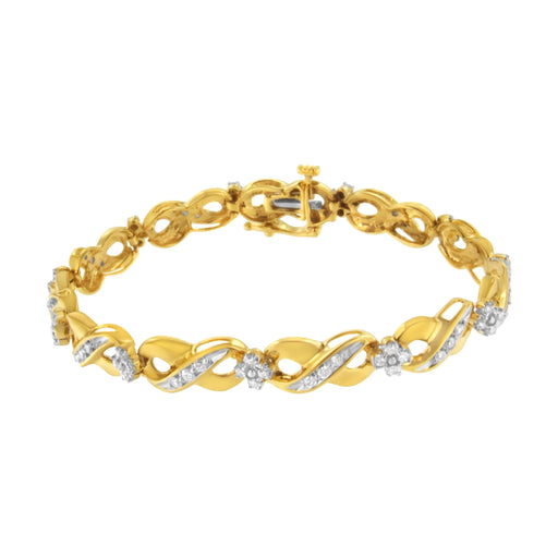 Bids.com 10K Yellow Gold Round-Cut Diamond Infinite Love Bracelet (1.00 cttw, I-J Color, I2-I3 Clarity) Bracelets