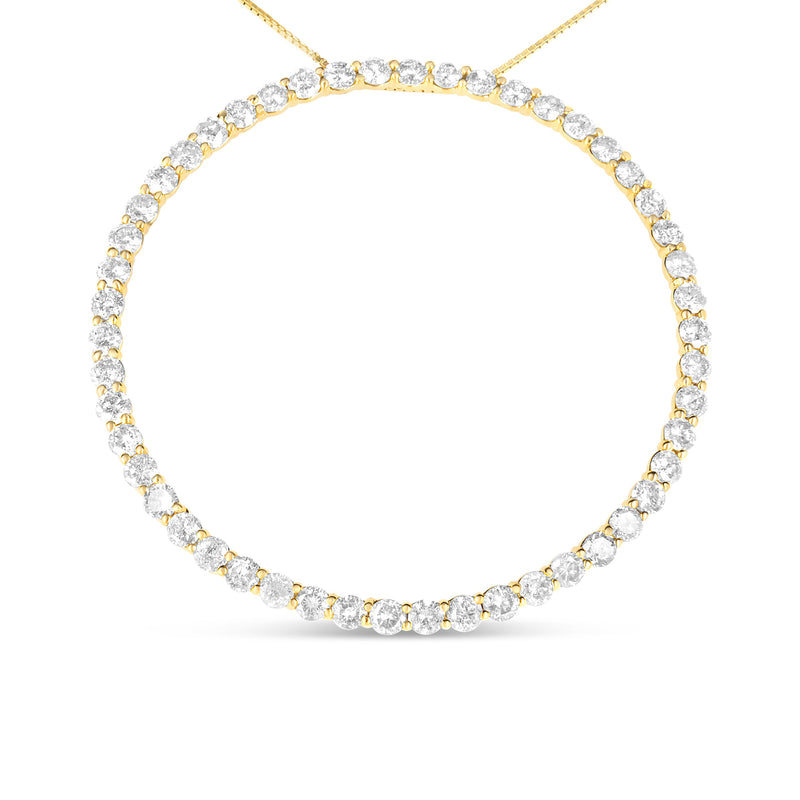 Bids.com 10K Yellow Gold Plated .925 Sterling Silver 4 Cttw Diamond Circle Hoop 18" Pendant Necklace (J-K Color, I1-I2 Clarity) Necklaces