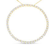 Bids.com 10K Yellow Gold Plated .925 Sterling Silver 4 Cttw Diamond Circle Hoop 18" Pendant Necklace (J-K Color, I1-I2 Clarity) Necklaces