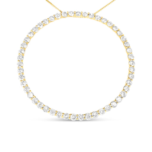 Bids.com 10K Yellow Gold Plated .925 Sterling Silver 4 Cttw Diamond Circle Hoop 18" Pendant Necklace (J-K Color, I1-I2 Clarity) Necklaces
