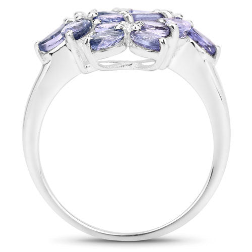 Bids.com 2.89 Carat Genuine Tanzanite .925 Sterling Silver Ring Rings