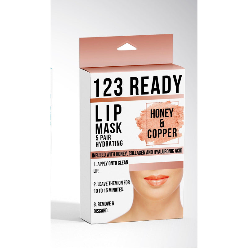 ZAQ Skin & Body 123 READY COPPER HONEY HYDRATING GEL LIP PATCHES 5PC