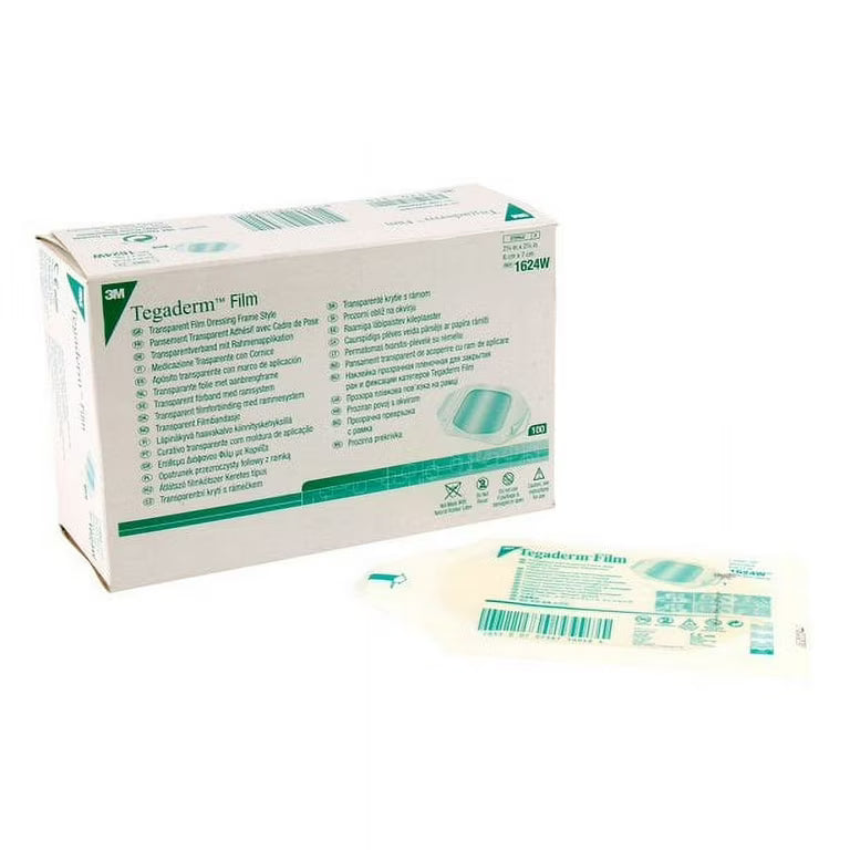3M 3M Tegaderm Transparent Film Dressing, 2-3/8" x 2-3/4", 100 Count Medical Tape & Bandages