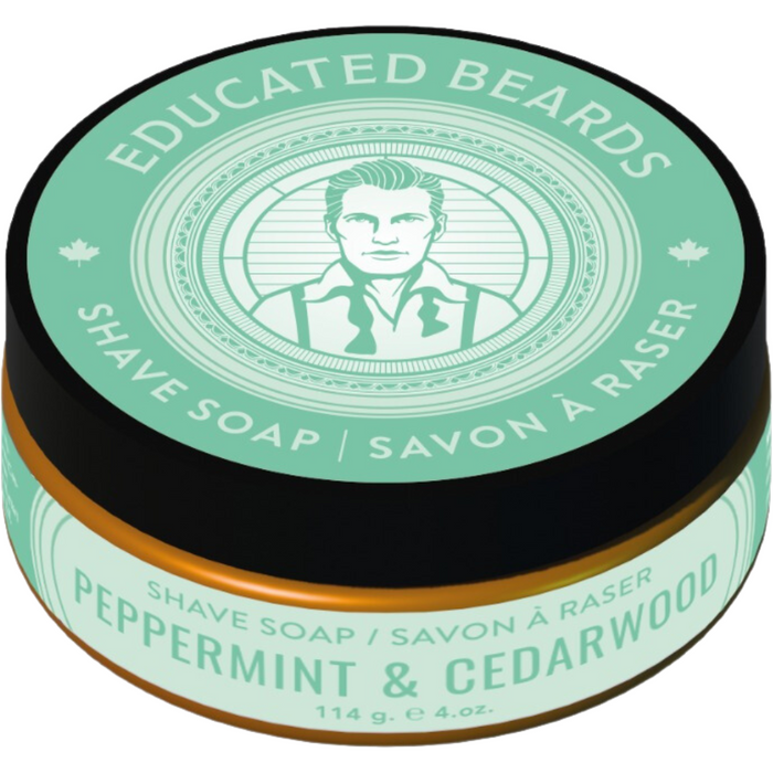 Educated Beards Peppermint & Cedarwood Shave Soap 4 oz