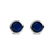 Bids.com .925 Sterling Silver 6MM Bezel Set Created Purple Amethyst Solitaire Stud Earrings Earrings
