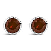 Bids.com .925 Sterling Silver 6MM Bezel Set Created Purple Amethyst Solitaire Stud Earrings Earrings