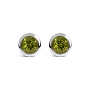 Bids.com .925 Sterling Silver 6MM Bezel Set Created Purple Amethyst Solitaire Stud Earrings Earrings