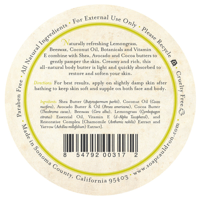 Soap Cauldron Body Butter Lemongrass Body Butter