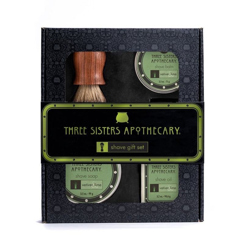 Soap Cauldron Boxed Shave Premium Gift Set Shave Black Vetiver & Lime