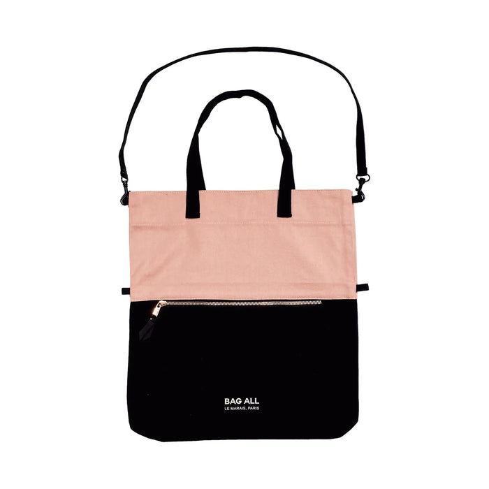 Bag-All - 3 Way Tote, Cross Body, Hand Held, Folded, Pink/Black, New York