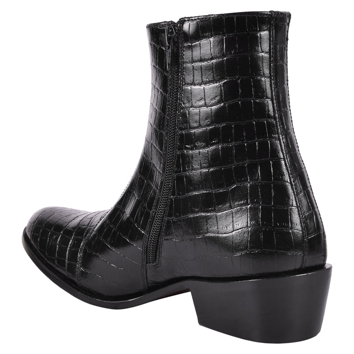 Jazzy Jackman Leather Print Ankle Length Boots