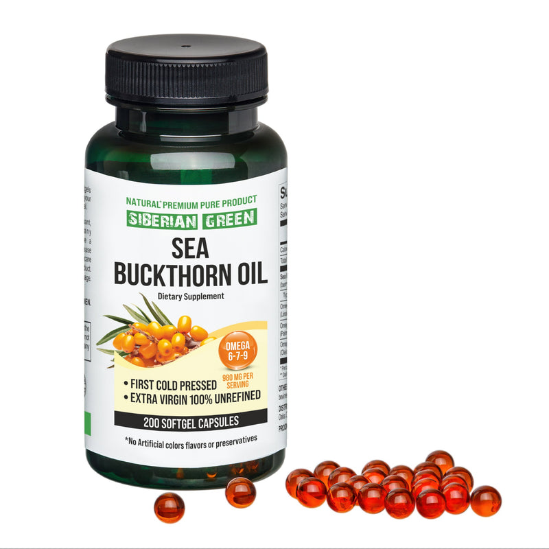 SiberianGreen.com Pure Sea Buckthorn Oil Capsules – Max Potency for Optimal Health Cooking Oils