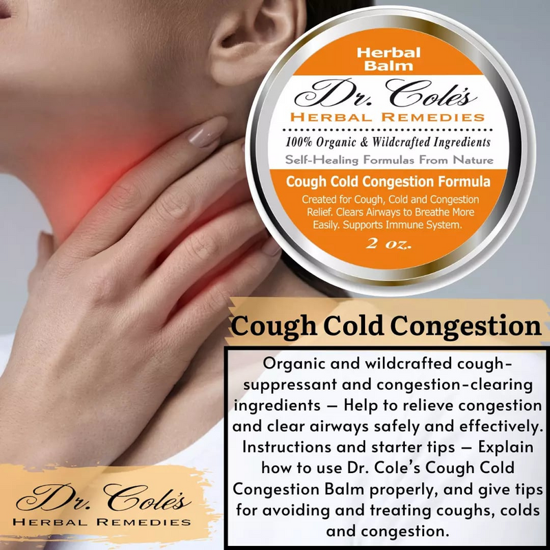 COLEHERBALS 26 - Dr. Cole’s Organic Cough Cold Congestion Relief Balm Herbal