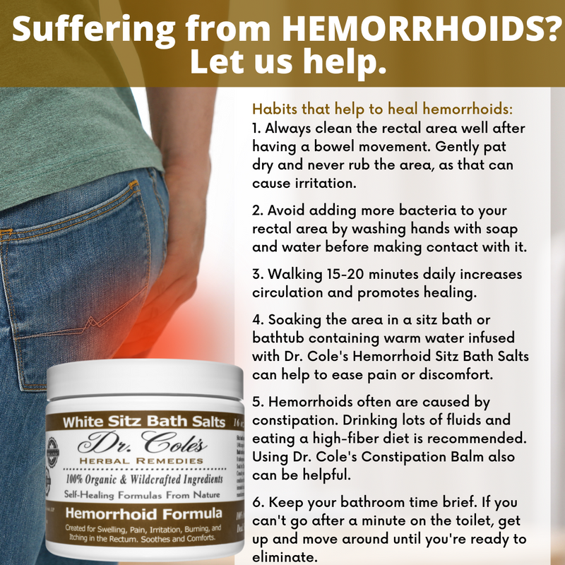 COLEHERBALS LLC 03 - Dr. Cole's Hemorrhoid Salts White Herbal Lavender