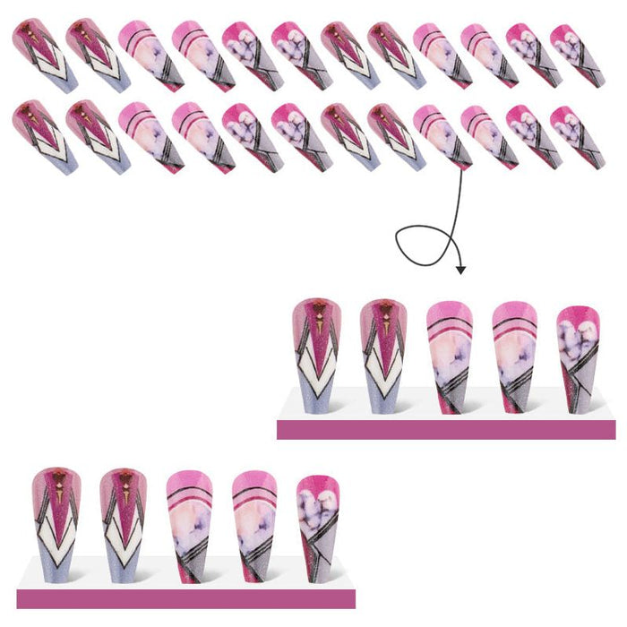 Press-on Nails Pink Tuxedo