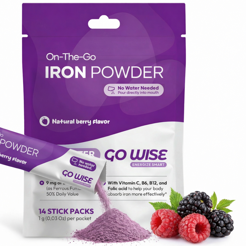 Go Wise Gentle Iron Supplement for Women and Men (No Water Needed) Iron Supplement