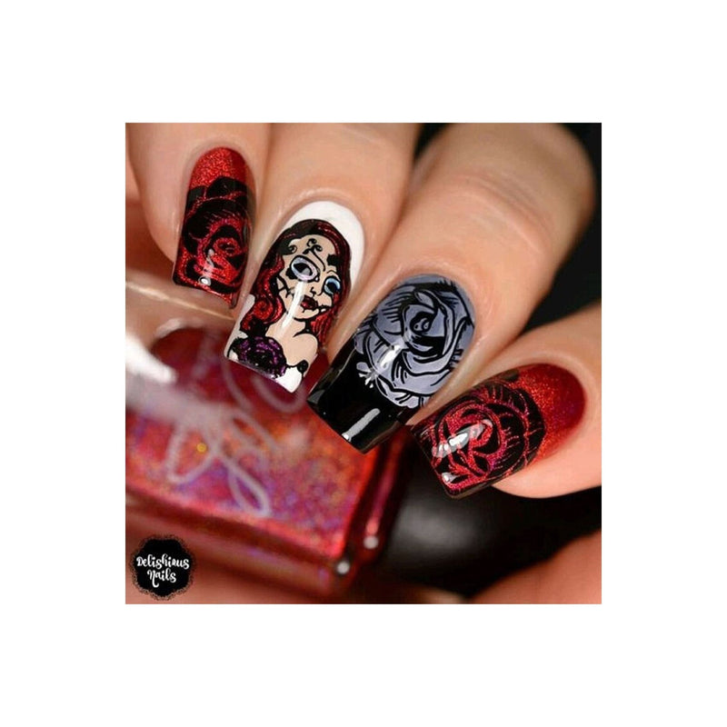 UberChic Beauty Sugar Skulls-01 Stamping Plate