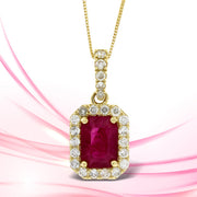 Bids.com 1.25ct Ruby Diamond Fashion Pendants 14KT Yellow Gold Pendants