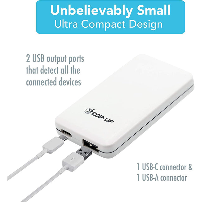 Top-Up Ultra-Slim 30W Flat Dual Port USB Charger