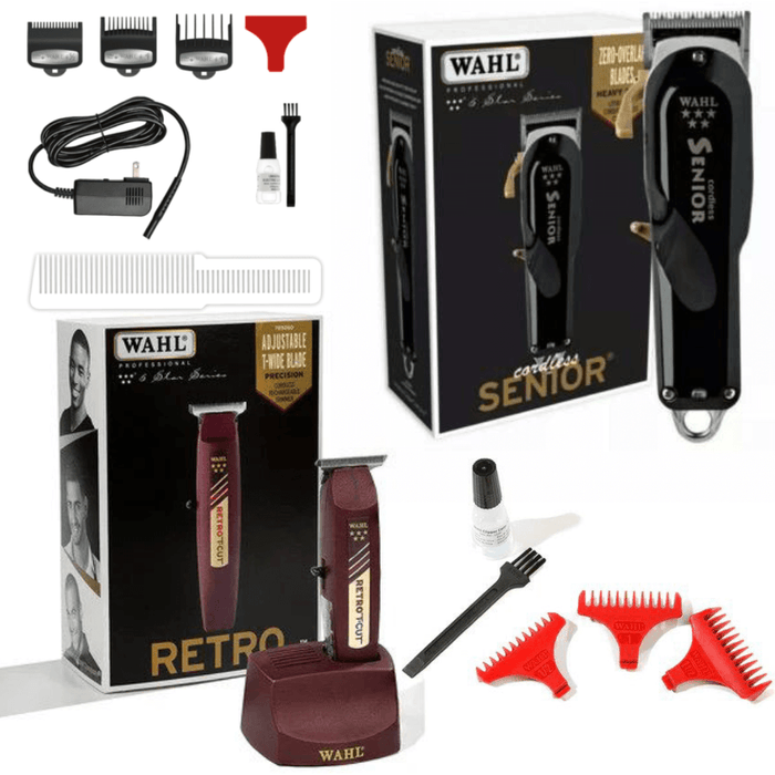 Wahl Professional 5-Star Series Cordless Senior 8504-400 & Wahl Professional 5 Star Retro T-Cut 8412