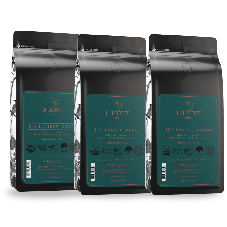 Lifeboost Coffee Highlander Grogg Flavored Coffee