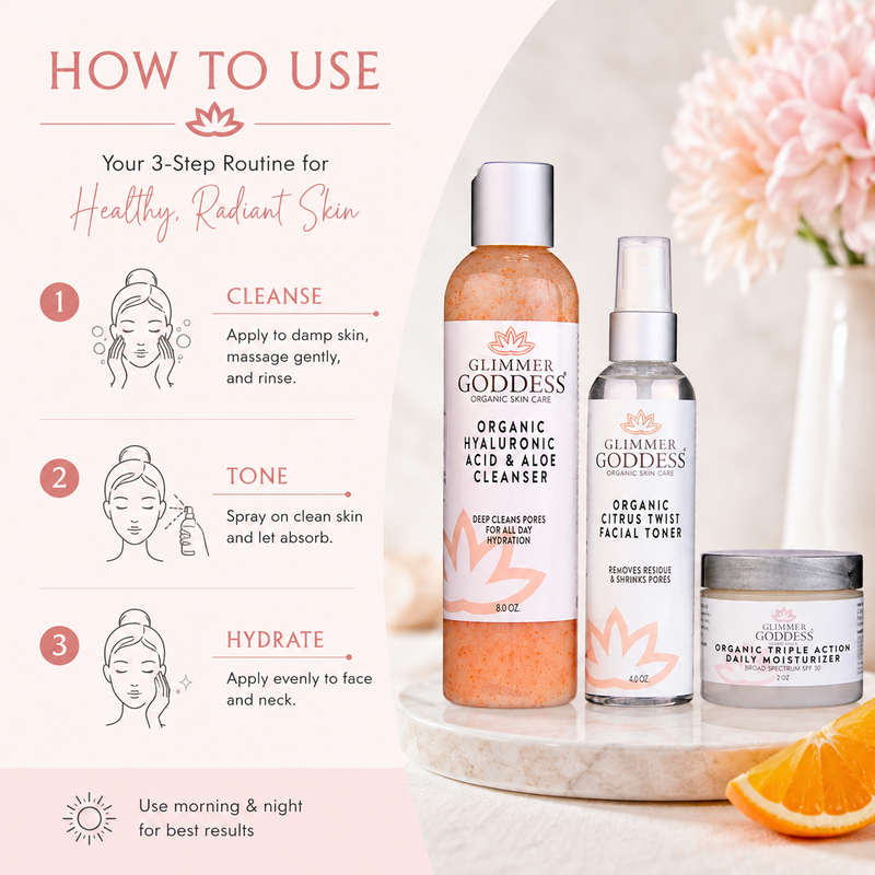 Organic 3-Step Anti-Aging Skin Care Routine