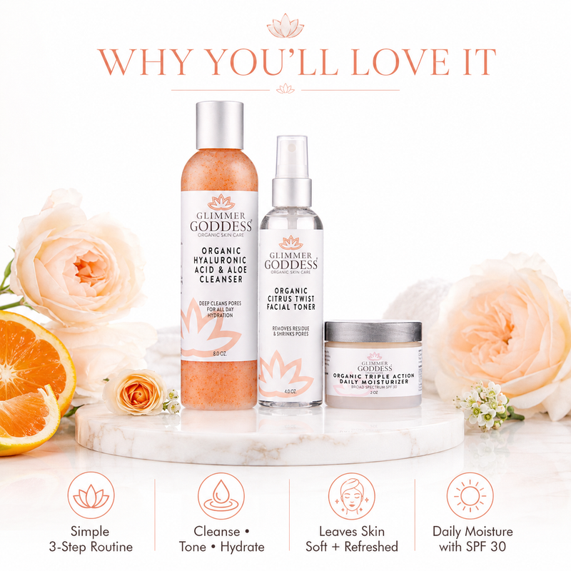 Organic 3-Step Anti-Aging Skin Care Routine