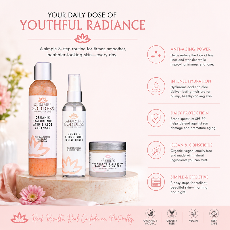 Organic 3-Step Anti-Aging Skin Care Routine