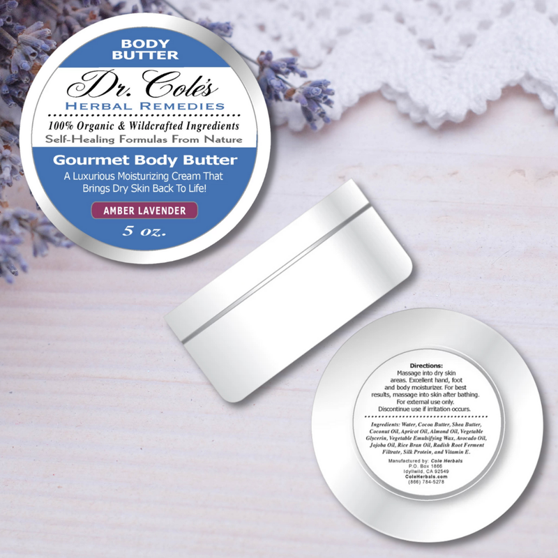 COLEHERBALS 34 - Dr. Cole's Gourmet Body Butter - AMBER LAVENDER Herbal