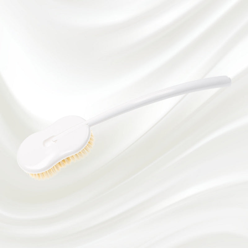 Natural Bristle Shower Back Brush - Long Handle for Full Back Exfoliation