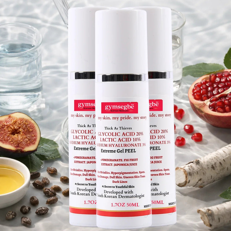 gymsegbë Thick As Thieves Pure Glycolic Acid Lactic Acid Extreme Gel Peel - 50ml Exfoliation, Dark Spots, Hyperpigmentation Light Gray 3 bottles Save $12.98