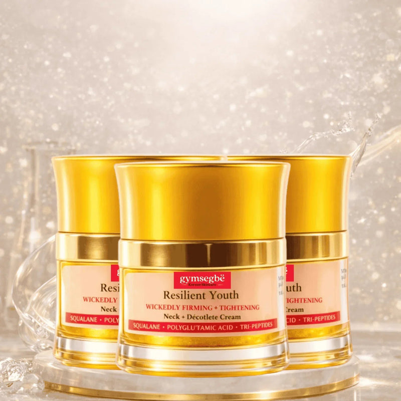 gymsegbë Resilient Youth Neck + Décolleté Cream Anti-Aging Body Light Gray 3 Jars Save $6.98