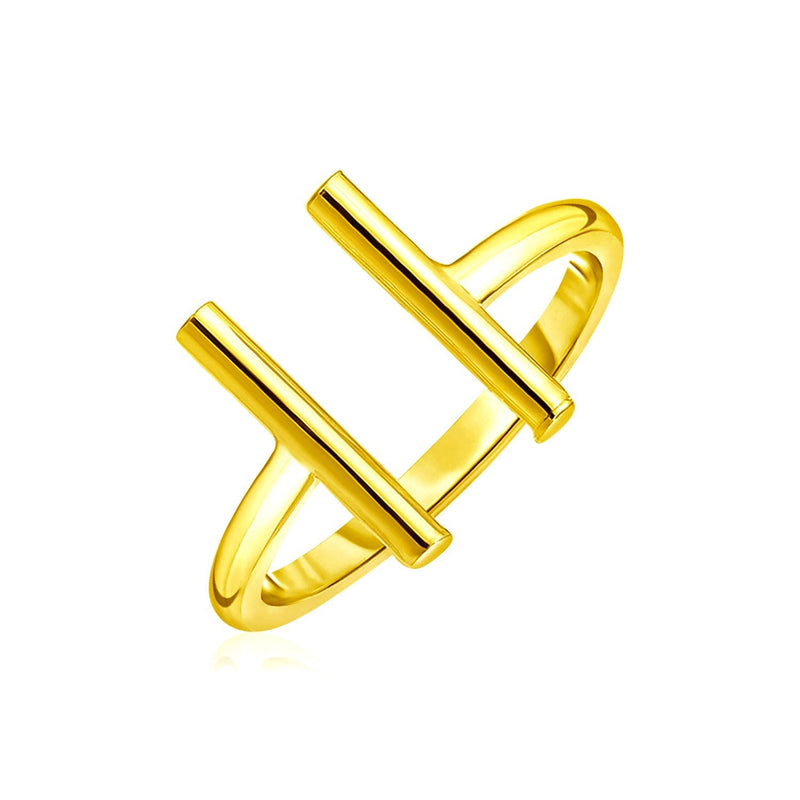 Bids.com 14k Yellow Gold Open Ring with Bars Rings