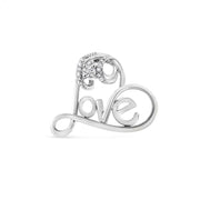 Bids.com .925 Sterling Silver 1/6 Cttw Round Brilliant-Cut Diamond Accented Open Heart with Love 18" Pendant Necklace (H-I Color, I1-I2 Clarity) Necklaces